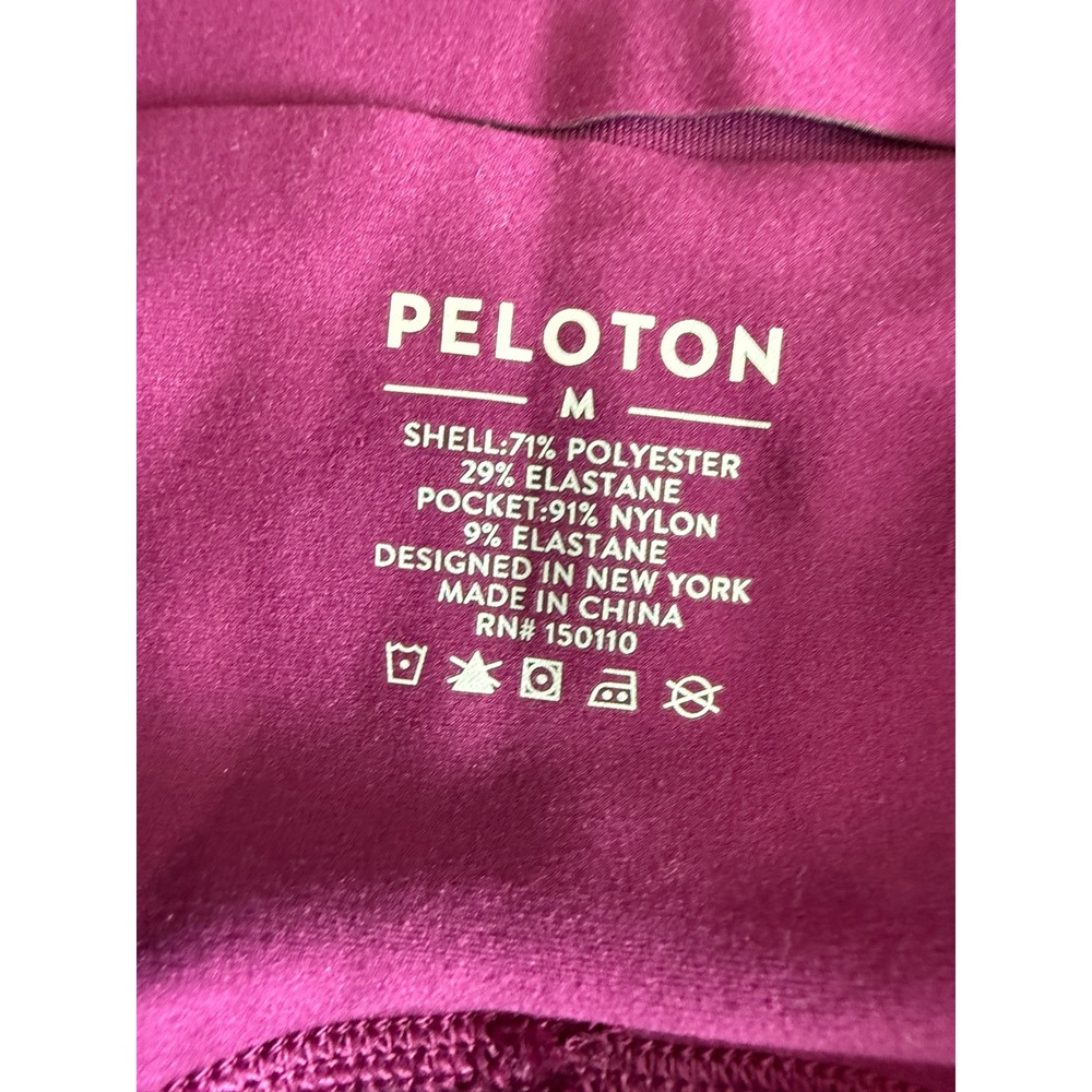 Peloton Womens High Waisted Perforated Leggings Magenta Purple Medium RN 150110 - Picture 2 of 3
